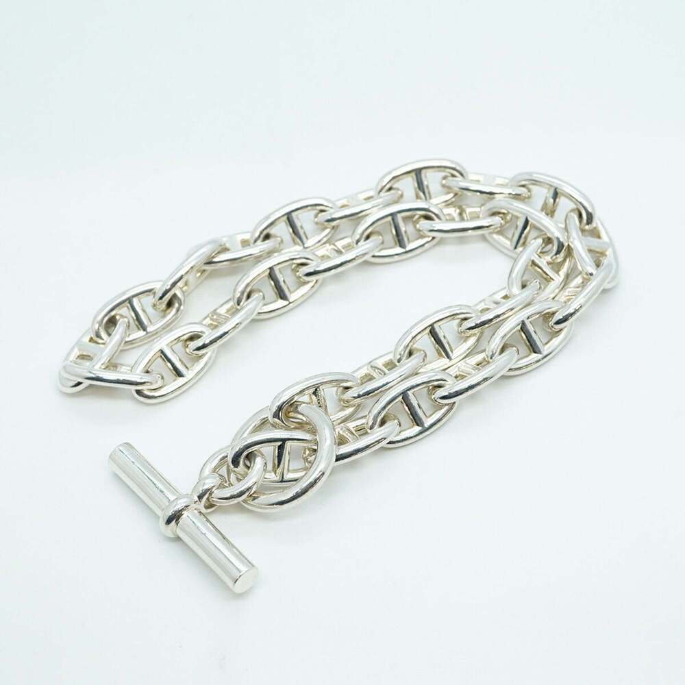Hermes Hermès Chaine d'Ancre Necklace, GM, 29 Links, Silver 925, Men's/Women's - Picture 3 of 8